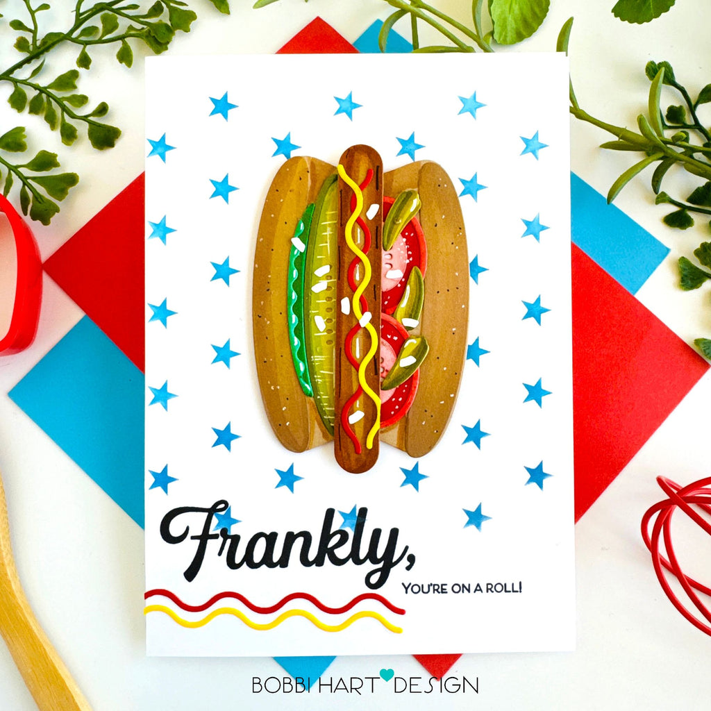 CZ Design Stencil Simple Stars czt012 Hot Dog Card | color-code:ALT04