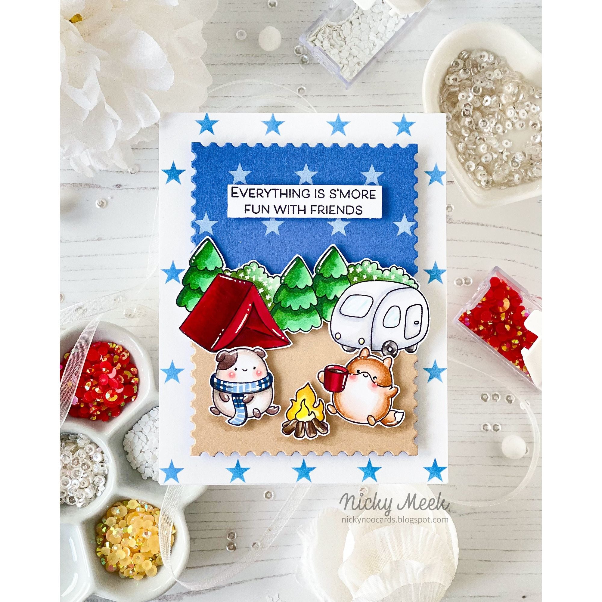CZ Design Stencil Simple Stars czt012 Friend Card | color-code:ALT05