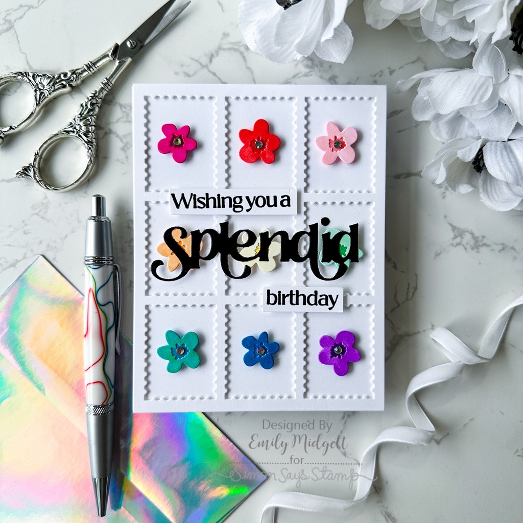 Simon Says Stamp Simple Flowers Wafer Dies s883 Splendor Birthday Card | color-code:ALT06