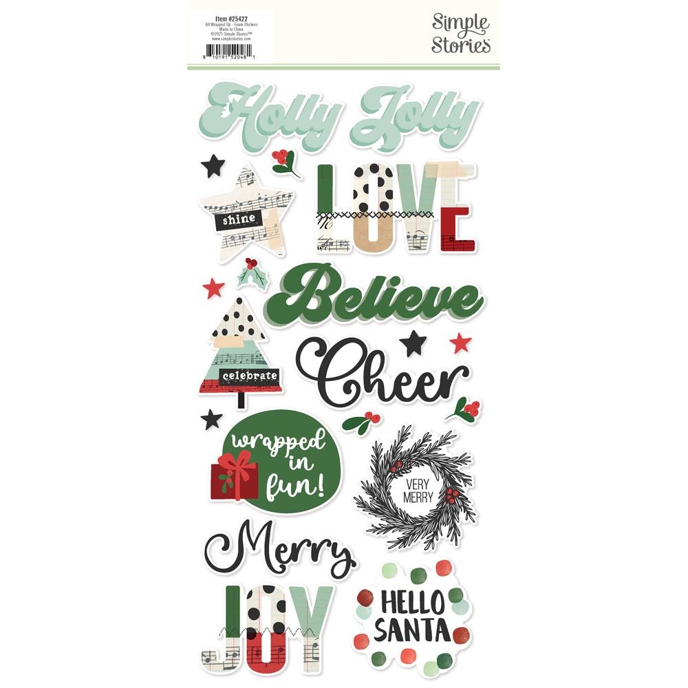 Simple Stories All Wrapped Up Foam Stickers 25422 Packaging View
