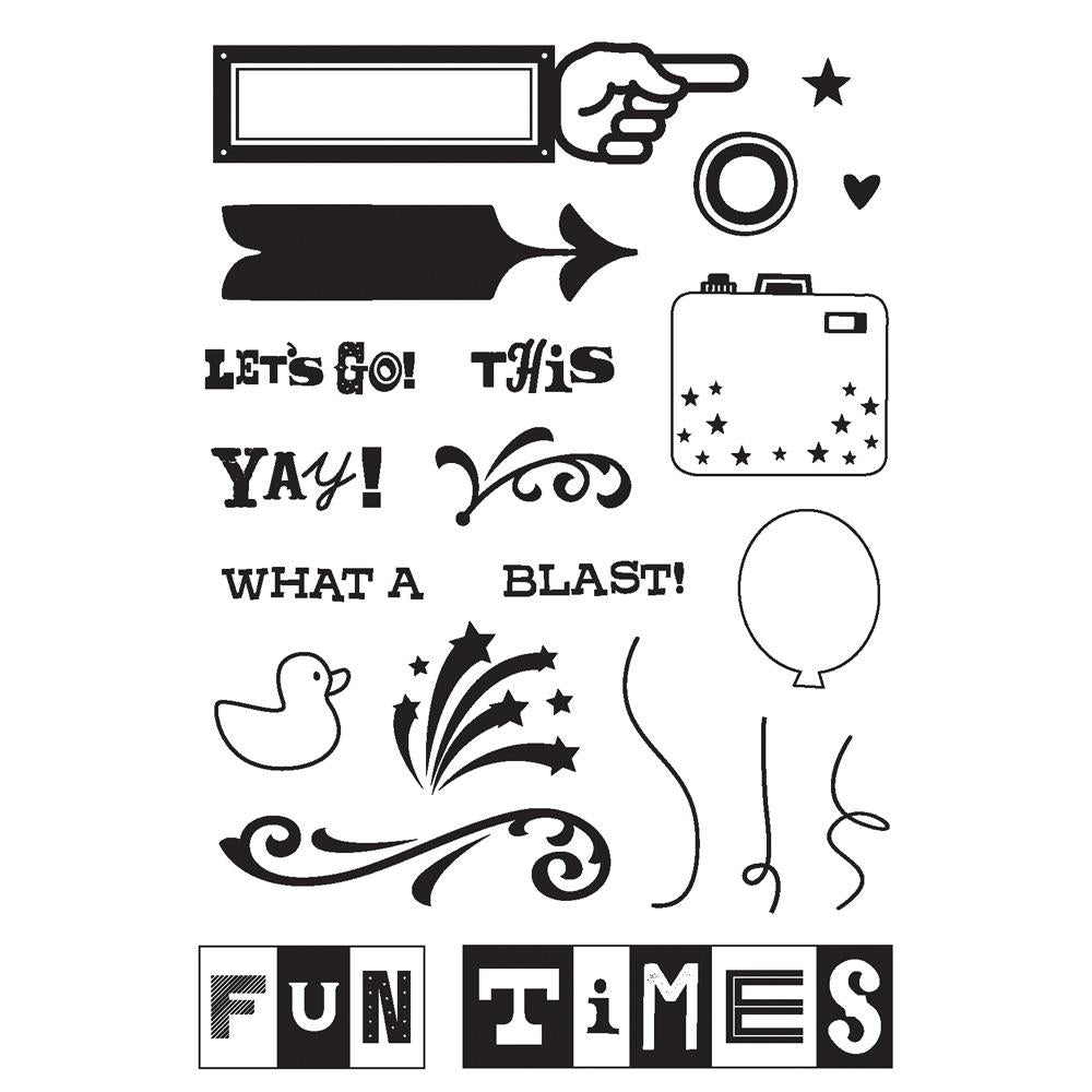 Simple Stories Best Day Fun Times Clear Stamps 25016 What A Blast Images
