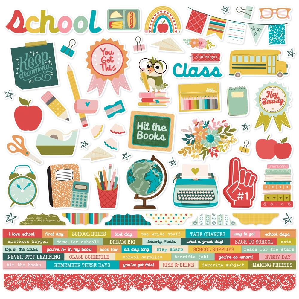 Simple Stories Book Fair 12 x 12 Collection Kit 24600 Cardstock Stickers