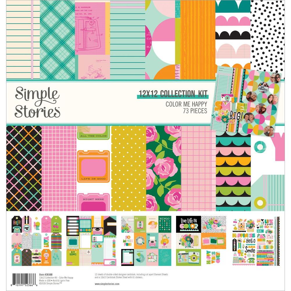 Simple Stories Color Me Happy 12 x 12 Collection Kit 26500
