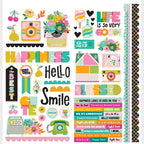Simple Stories Color Me Happy 12 x 12 Collection Kit 26500 Cardstock Stickers