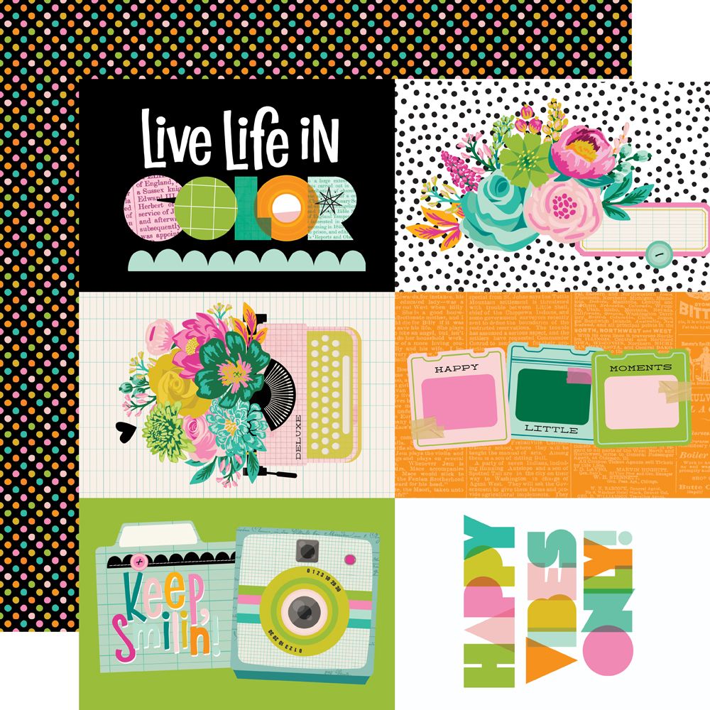 Simple Stories Color Me Happy 12 x 12 Collection Kit 26500 Live Life In Color