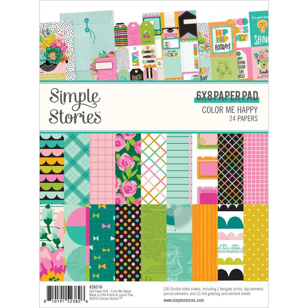 Simple Stories Color Me Happy 6 x 8 Paper Pad 26516