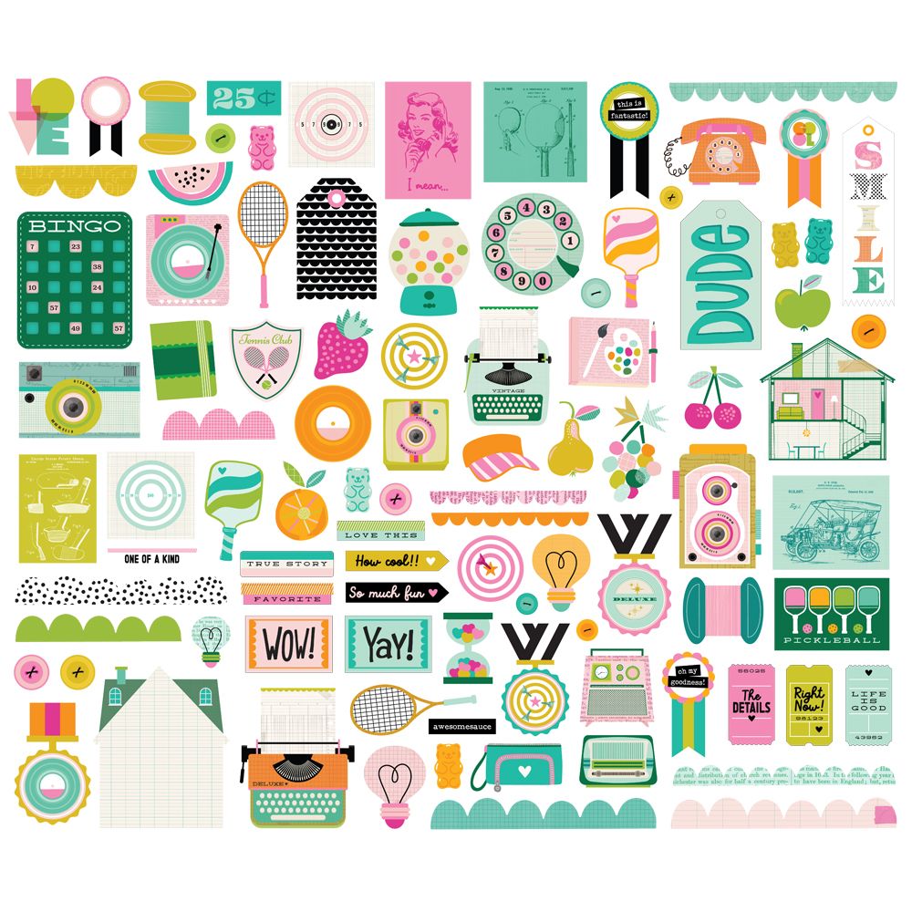 Simple Stories Color Me Happy Bits And Pieces 26519 Summer Activities