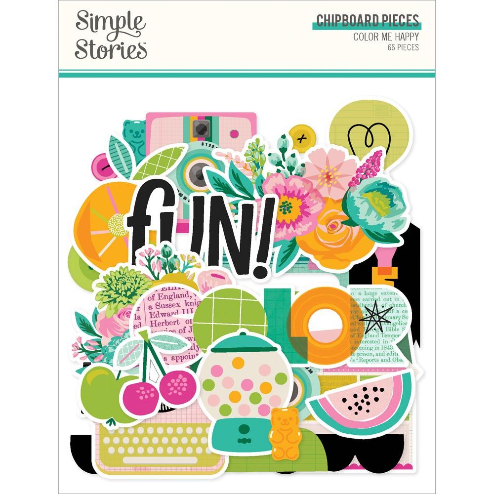Simple Stories Color Me Happy Chipboard Pieces 26518