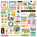 Simple Stories Color Me Happy Chipboard Pieces 26518 Positive Sentiments