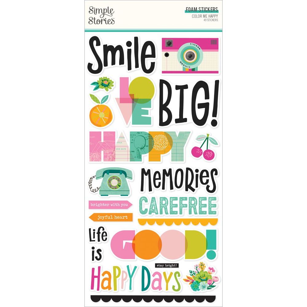 Simple Stories Color Me Happy Foam Stickers 26522