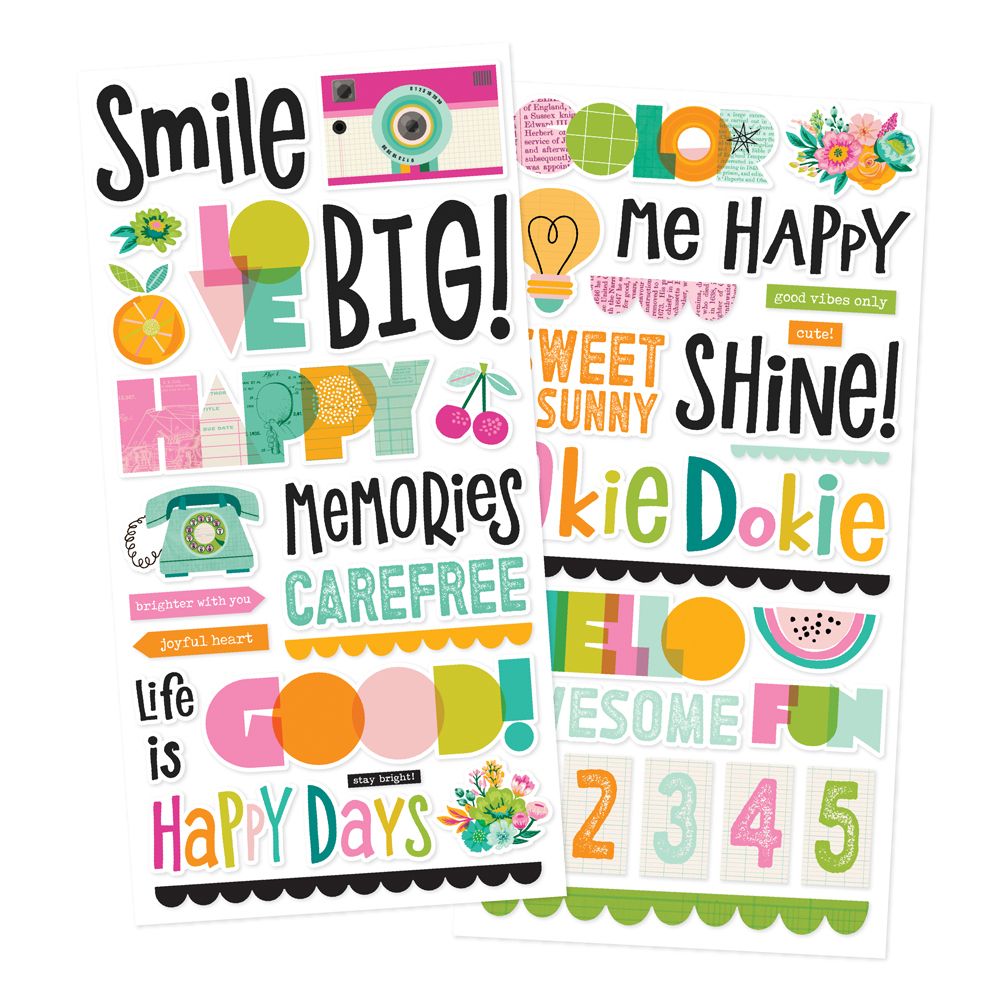 Simple Stories Color Me Happy Foam Stickers 26522 Positive Sentiment Images
