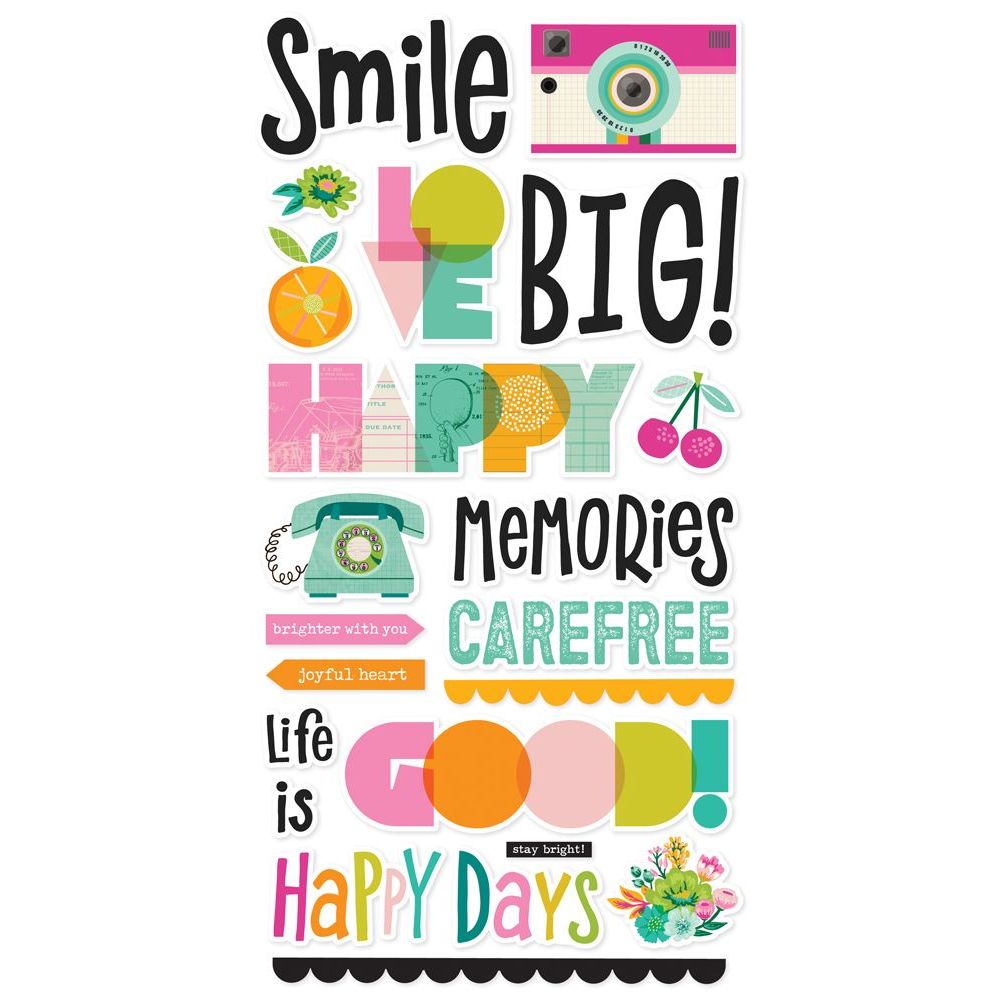 Simple Stories Color Me Happy Foam Stickers 26522 Smile Sentiments