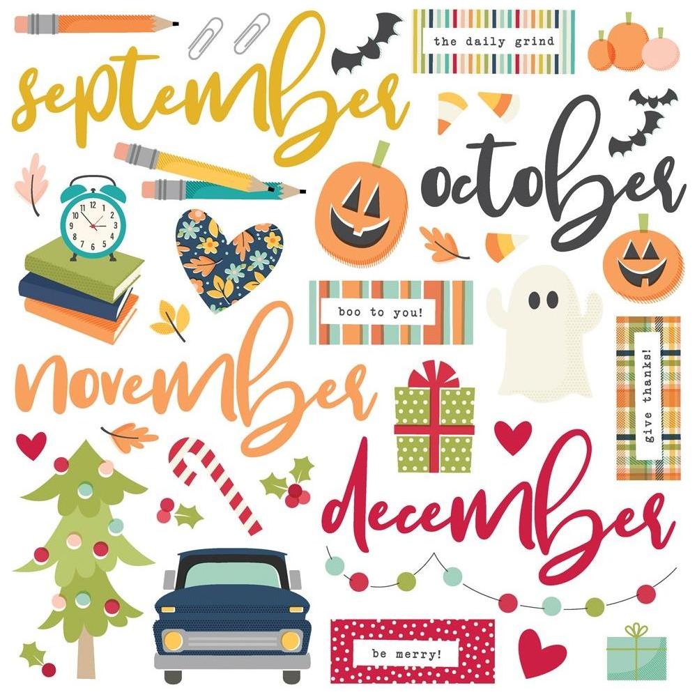 Simple Stories Color Vibe 12 Month Memory Calendar 23532 Autumn Images