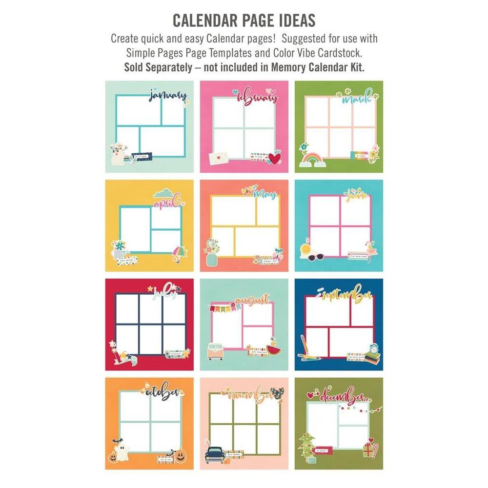 Simple Stories Color Vibe 12 Month Memory Calendar 23532 Project Ideas