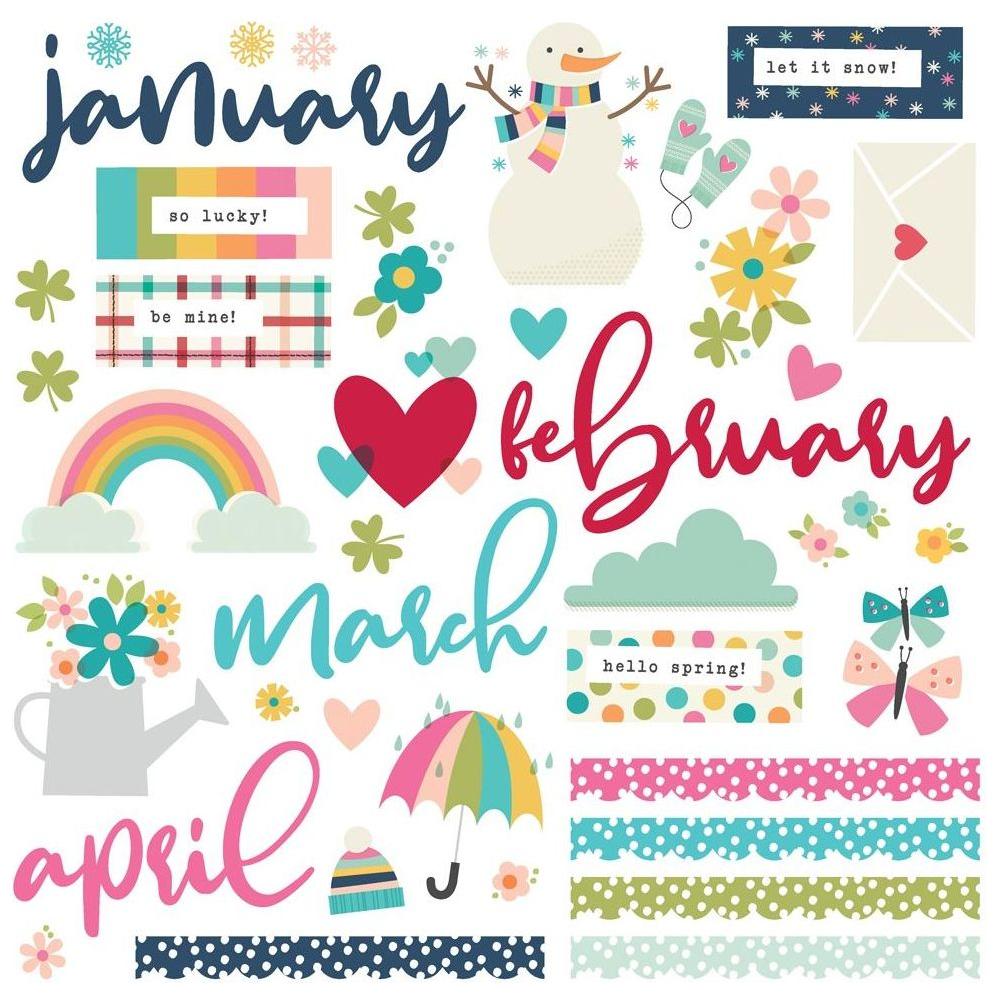 Simple Stories Color Vibe 12 Month Memory Calendar 23532 Spring Images