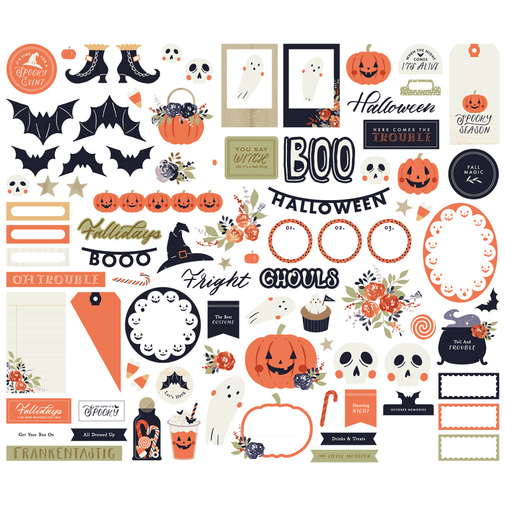 Simple Stories Frightful Fun Bits And Pieces 27310 Halloween Sentiments