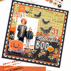 Simple Stories Frightful Fun Glossy Enamel Dots 27313 Happy Halloween Layout