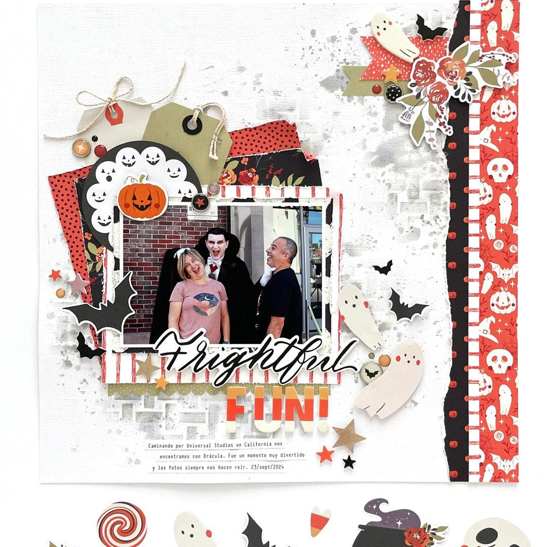 Simple Stories Frightful Fun Glossy Enamel Dots 27313 Vampire Layout