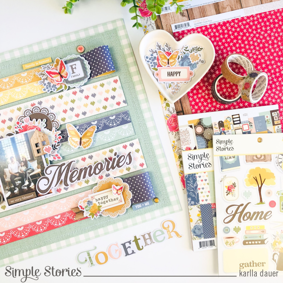 Simple Stories Front Porch Floral Bits And Pieces 23820 Memories Layout