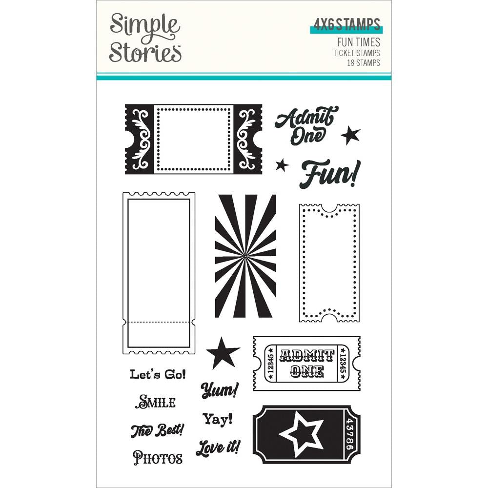 Simple Stories Fun Times Tickets Clear Stamps 25025