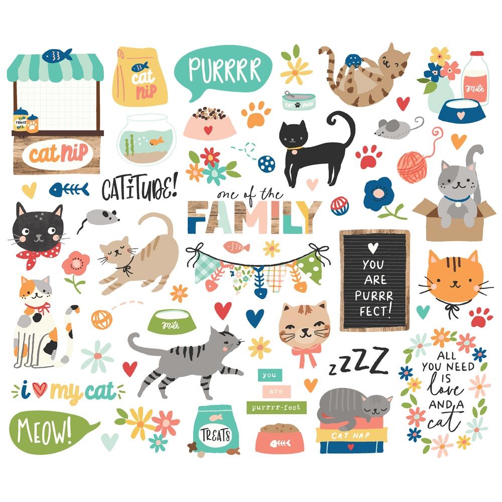 Simple Stories Fur Baby Cat Bits And Pieces 24021 Sentiments