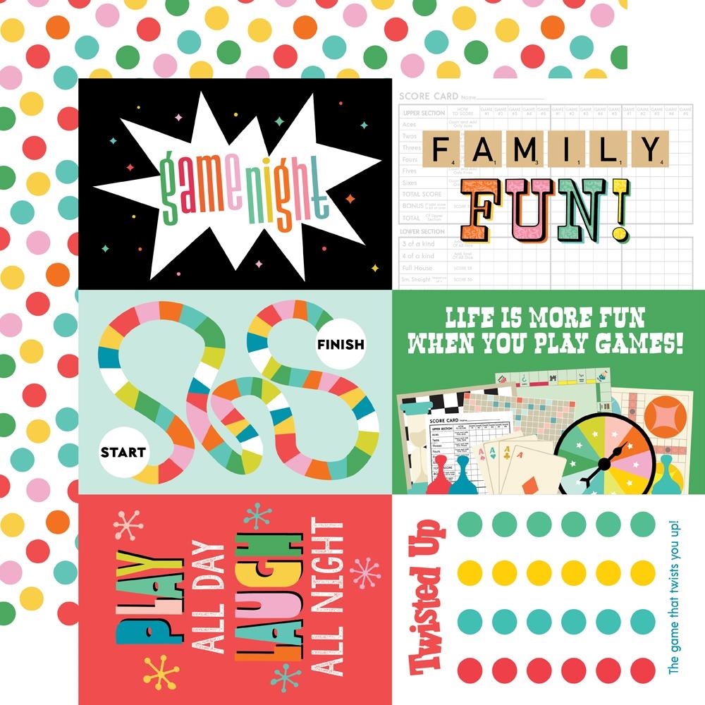 Simple Stories Game Night 12 x 12 Collection Kit 26100 4X6 Elements
