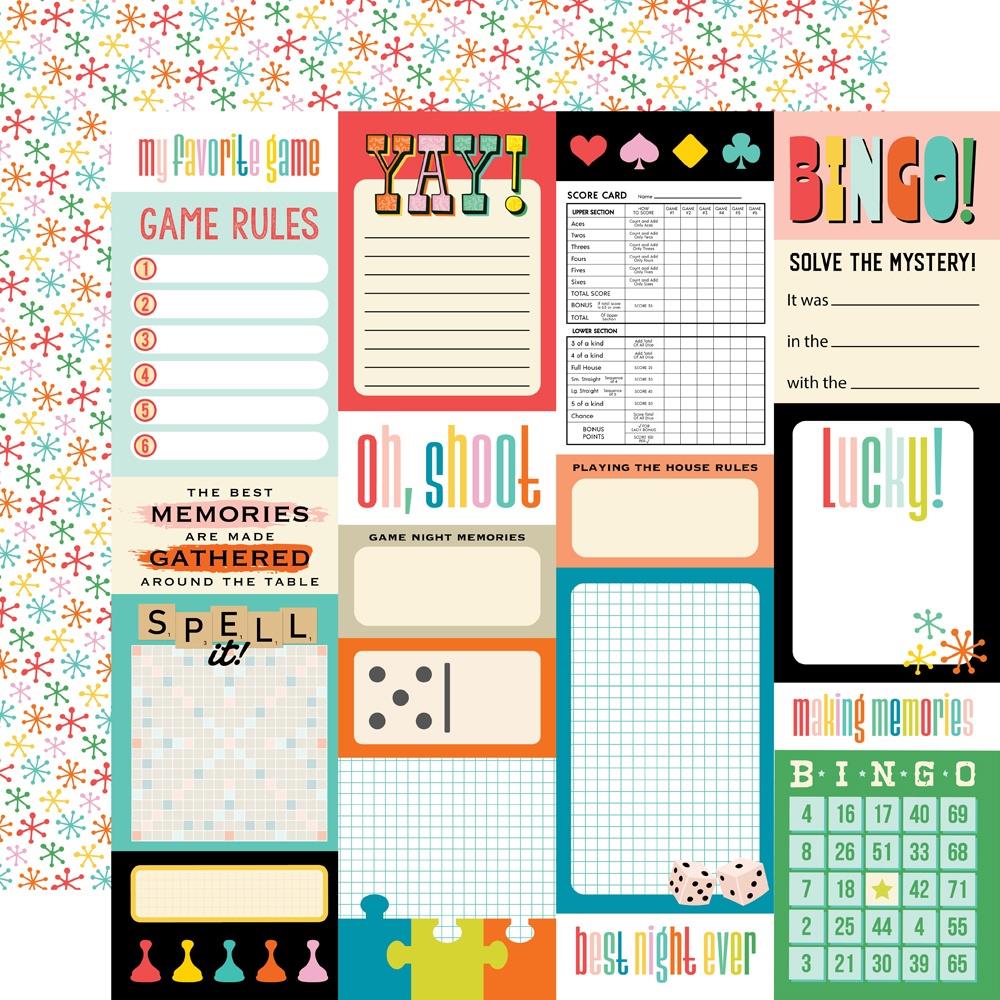 Simple Stories Game Night 12 x 12 Collection Kit 26100 Journal Elements
