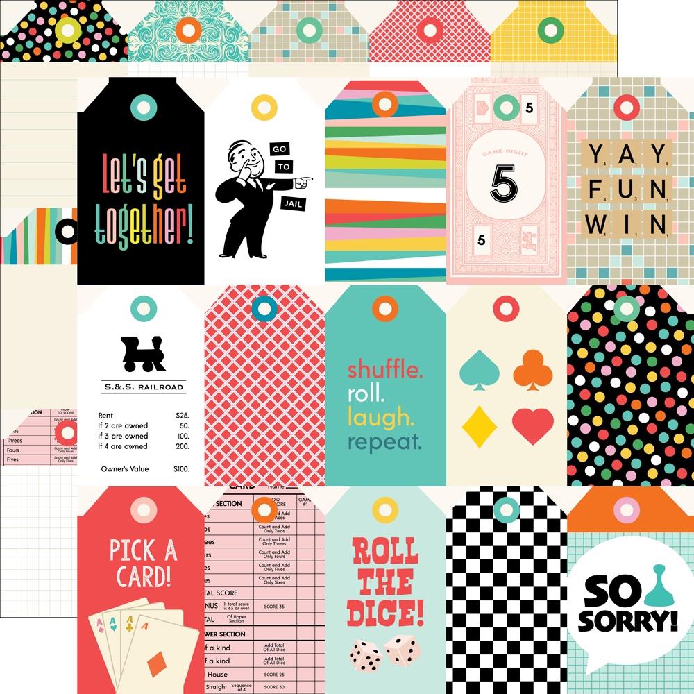 Simple Stories Game Night 12 x 12 Collection Kit 26100 Tag Elements