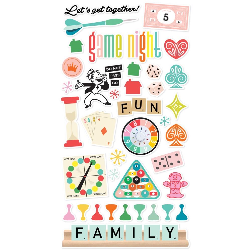 Simple Stories Game Night 6 x 12 Chipboard 26117 Family Fun