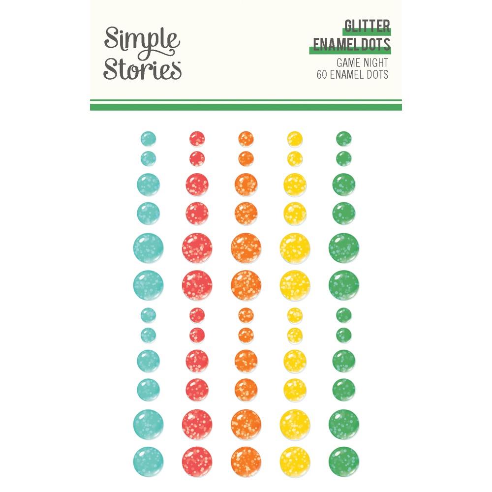 Simple Stories Game Night Glitter Enamel Dots 26123