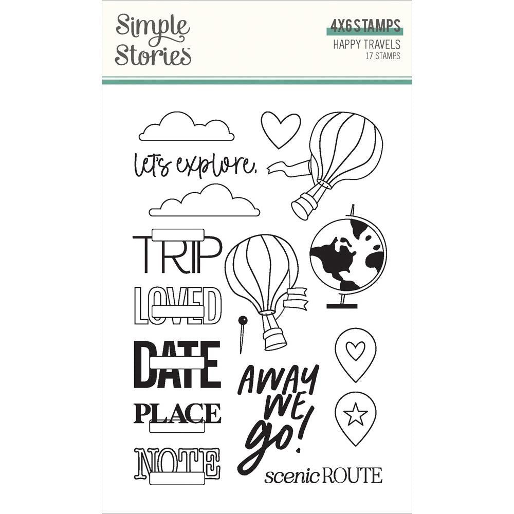 Simple Stories Happy Travels Clear Stamps 24416