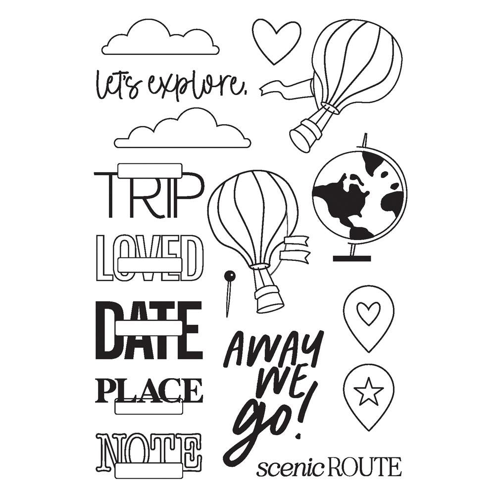 Simple Stories Happy Travels Clear Stamps 24416 Product Image