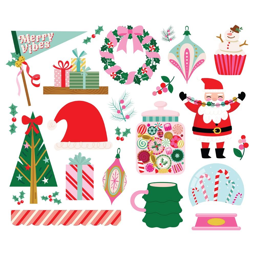 Simple Stories Hard Candy Christmas Big Bits And Pieces 25621 Merry Vibes