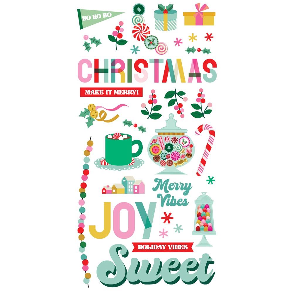 Simple Stories Hard Candy Christmas Page Kit 25627 Holiday Sentiments