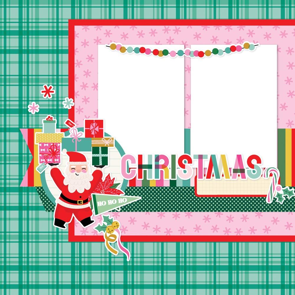 Simple Stories Hard Candy Christmas Page Kit 25627 Santa Scene