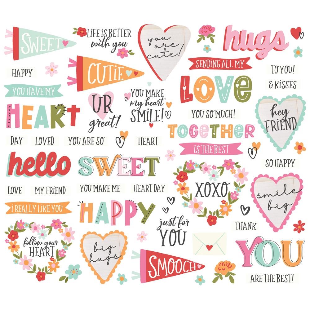 Simple Stories Heartstrings Sentiments Bits And Pieces 23610 Valentine Sentiments