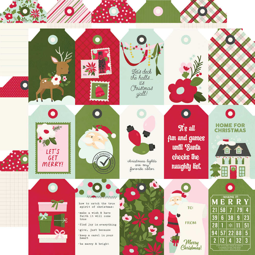 Simple Stories Kringle And Co 12 x 12 Collection Kit 27500 Deck The Halls Sentiments