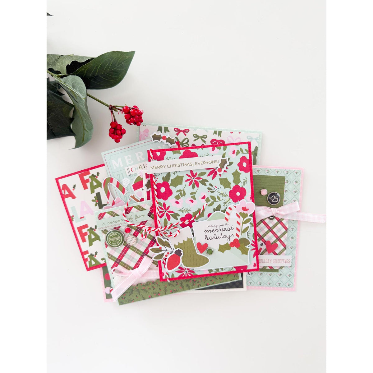 Simple Stories Kringle And Co 12 x 12 Collection Kit 27500 Merriest Holidays Cards