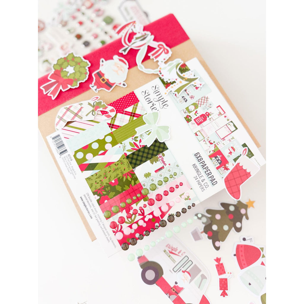 Simple Stories Kringle And Co Floral Bits And Pieces 27521 Santa Christmas Wreath