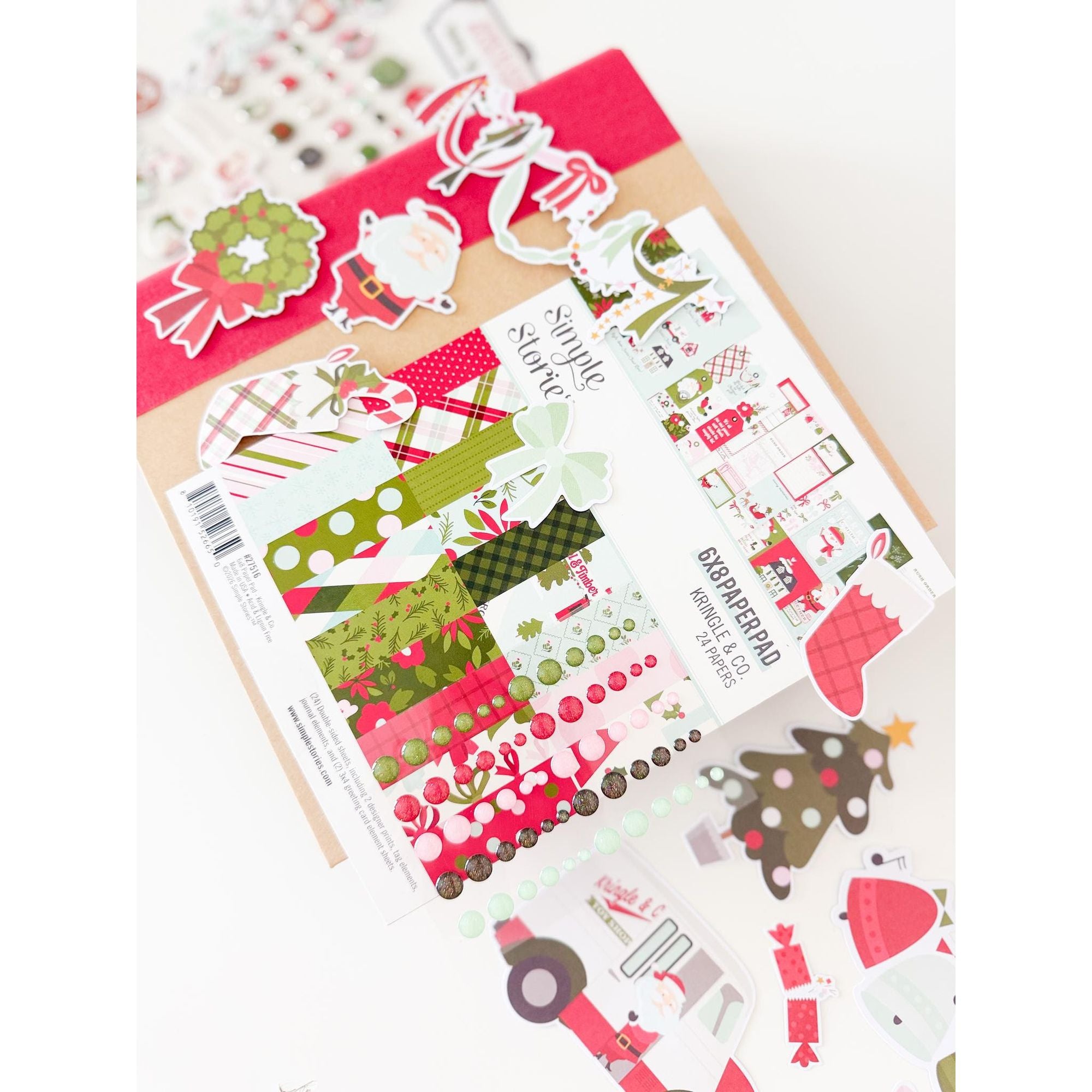 Simple Stories Kringle And Co Floral Bits And Pieces 27521 Santa Christmas Wreath