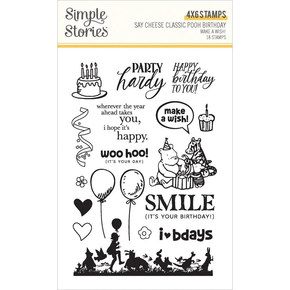 Simple Stories Make A Wish Say Cheese Classic Pooh Stamps And Dies Bundle