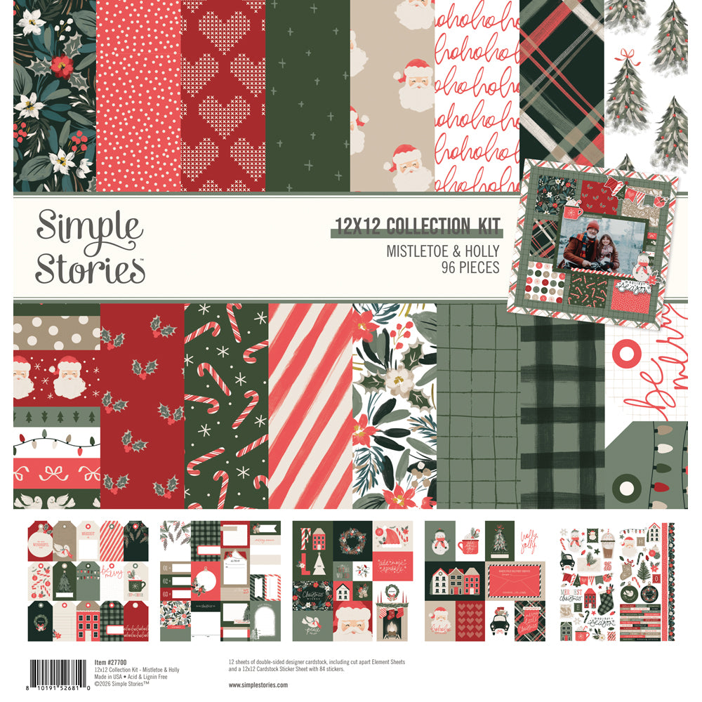 Simple Stories Mistletoe and Holly 12 x 12 Collection Kit 27700