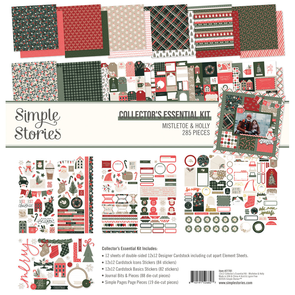 Simple Stories Mistletoe and Holly 12 x 12 Collector's Essential Kit 27701