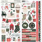 Simple Stories Mistletoe and Holly 12 x 12 Collector's Essential Kit 27701 Cardstock Stickers