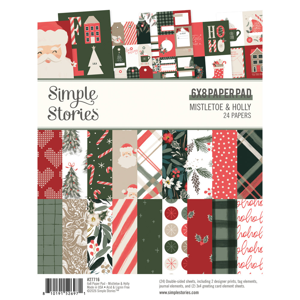 Simple Stories Mistletoe and Holly 6 x 8 Paper Pad 27716