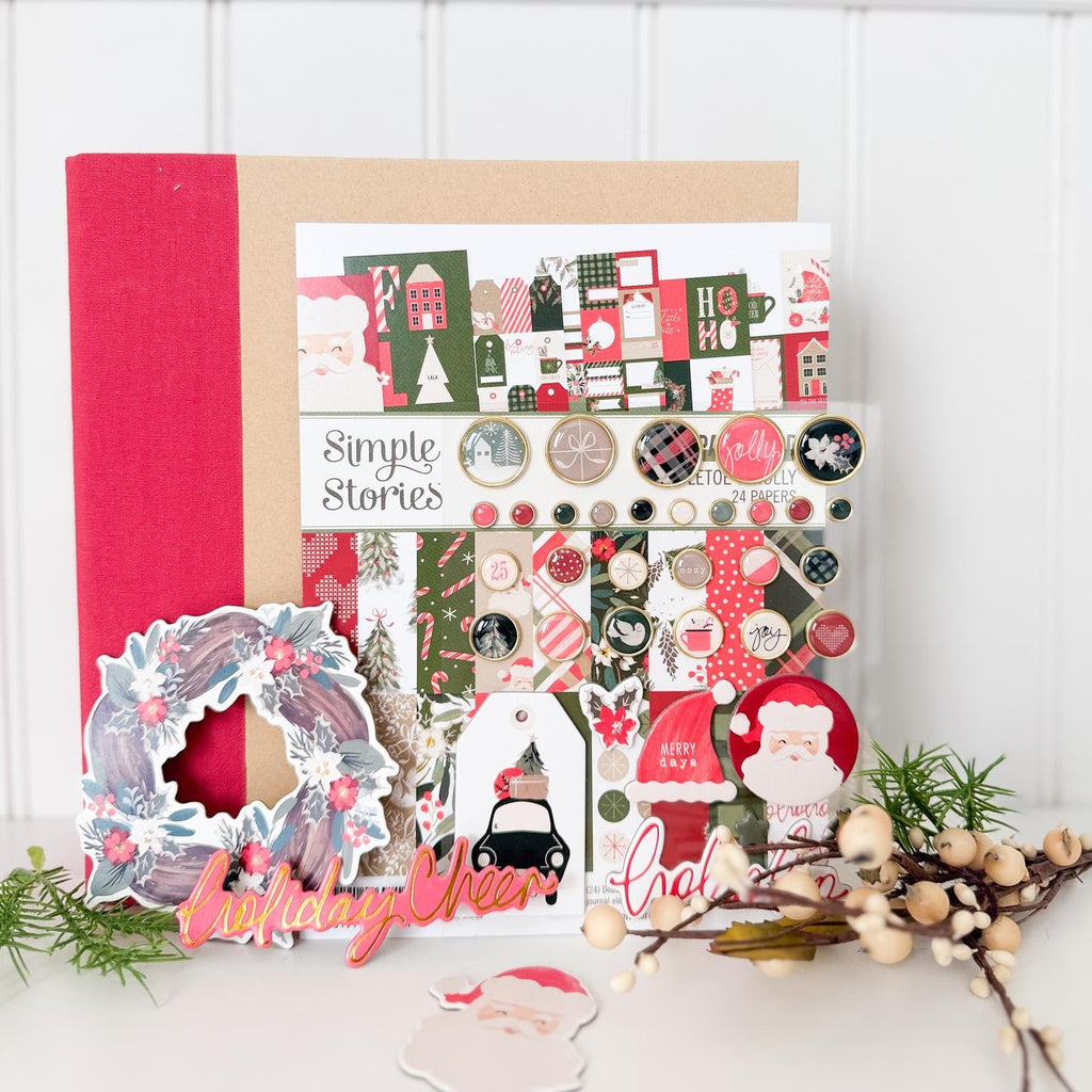 Simple Stories Mistletoe and Holly Chipboard Pieces 27718 Christmas Layout