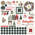 Simple Stories Mistletoe and Holly Chipboard Pieces 27718 Christmas Sentiments And Numbers