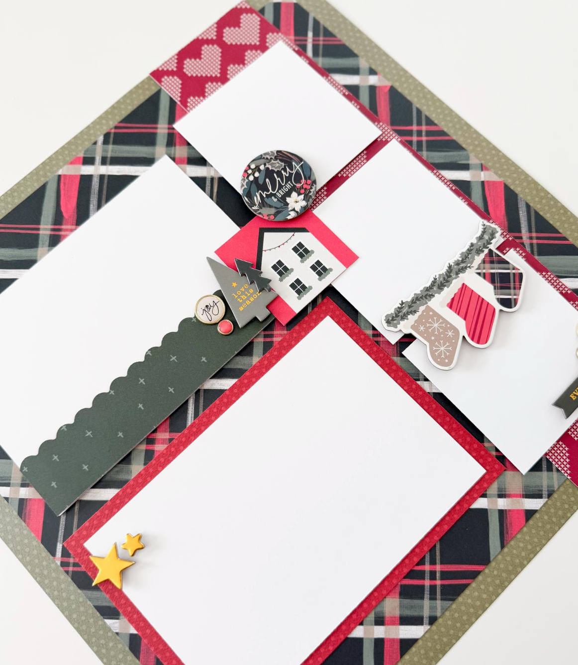 Simple Stories Mistletoe and Holly Chipboard Pieces 27718 Country Christmas