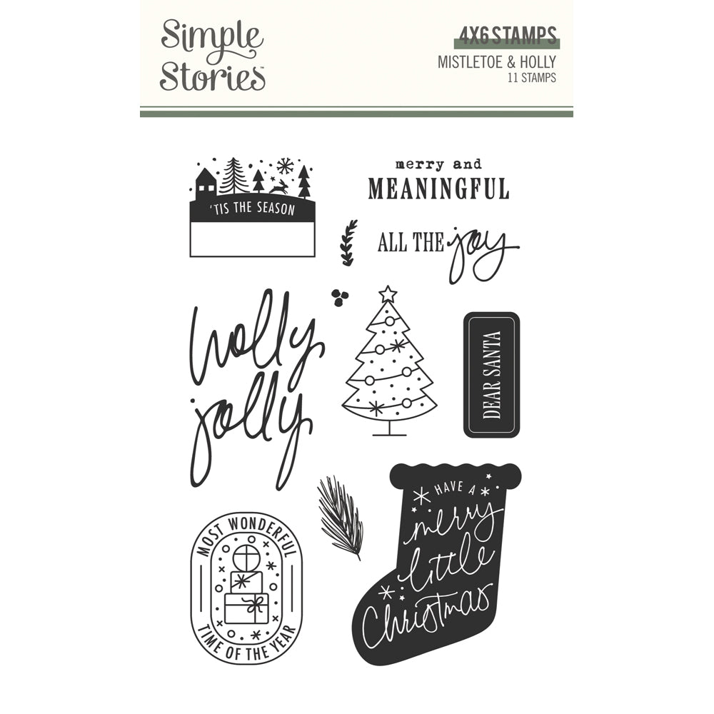 Simple Stories Mistletoe and Holly Clear Stamps 27717