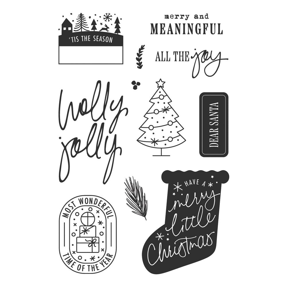 Simple Stories Mistletoe and Holly Clear Stamps 27717 Christmas Images